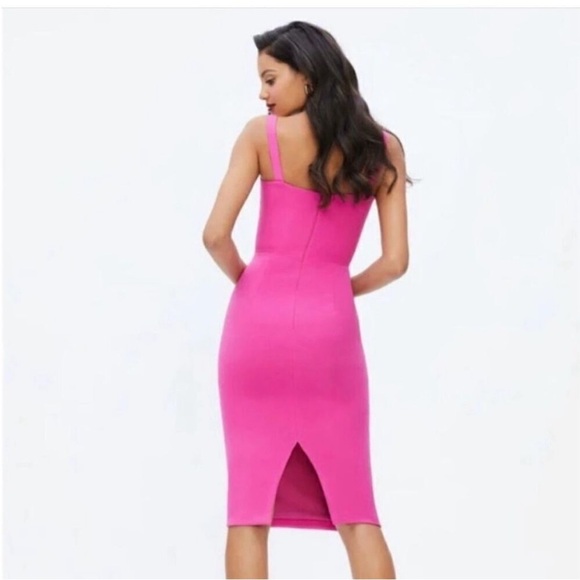 Dress the Population Nicole Fuchsia Midi Dress - Picture 4 of 12